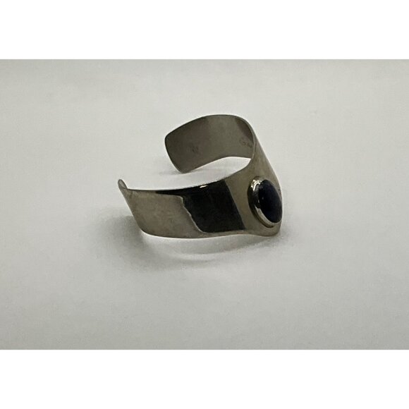 Ken Gastineau Nickel Silver Bracelet Blue Lapis Cabachon - Picture 2 of 4